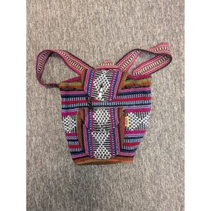 PINZON Colorful Woven Mini‎ Backpack Boho Festival Sling Bag